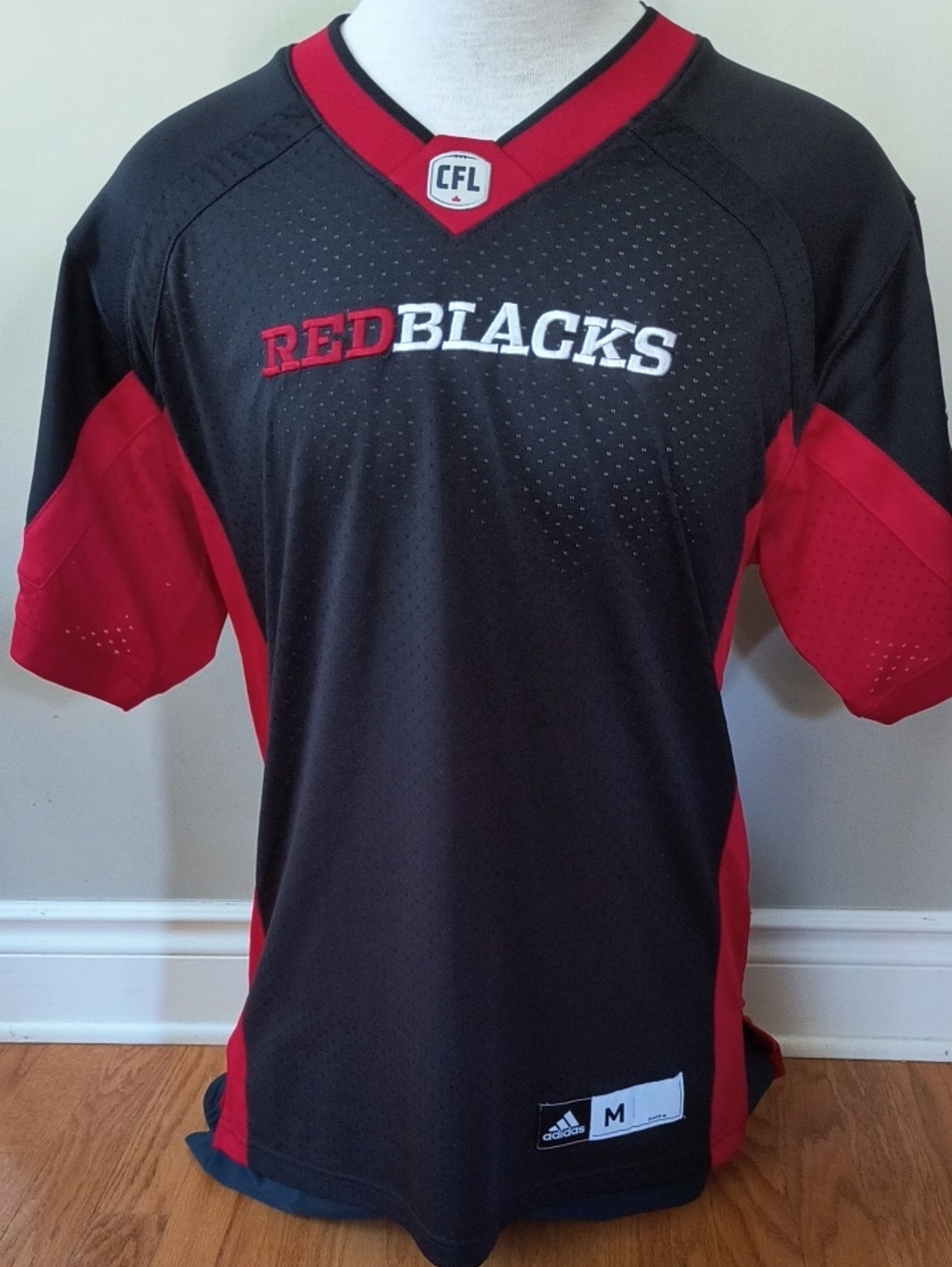 Ottawa Redblacks Men's Black & Red Jersey - Adidas Size M